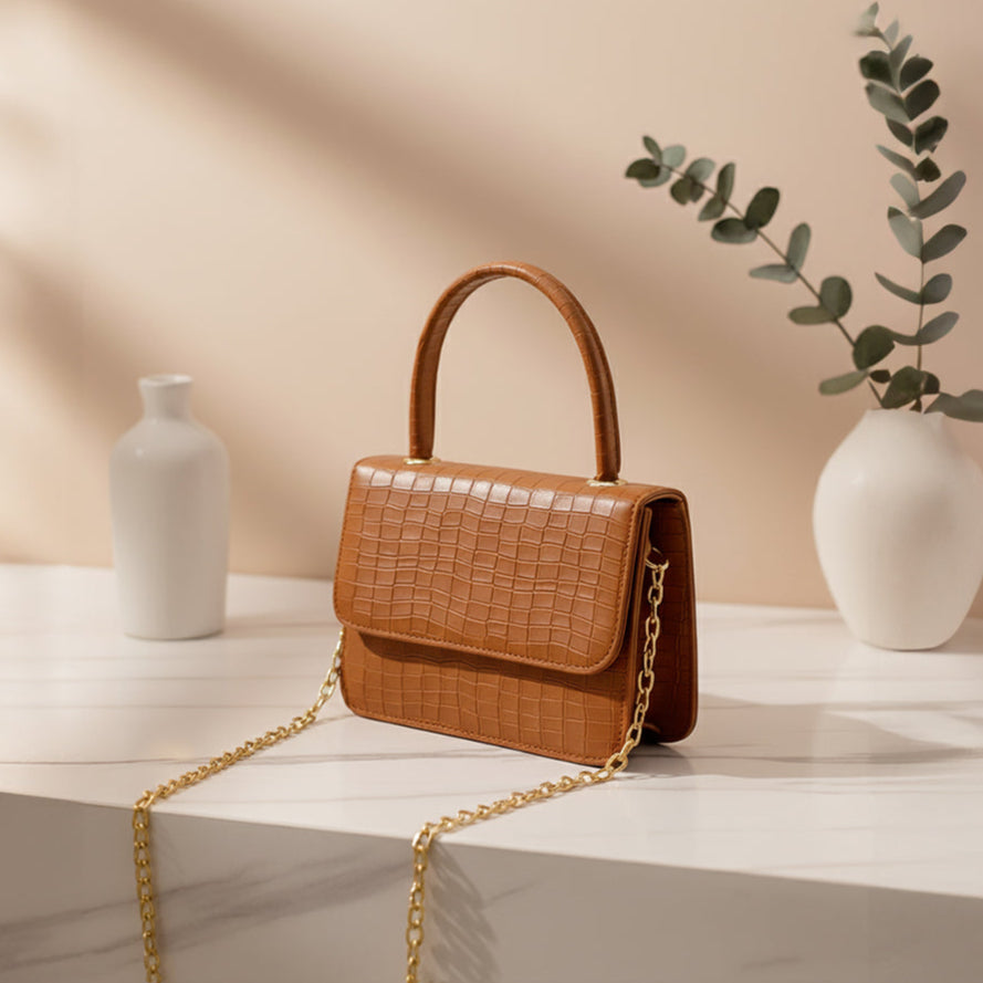 Handbag Croco - Caramel