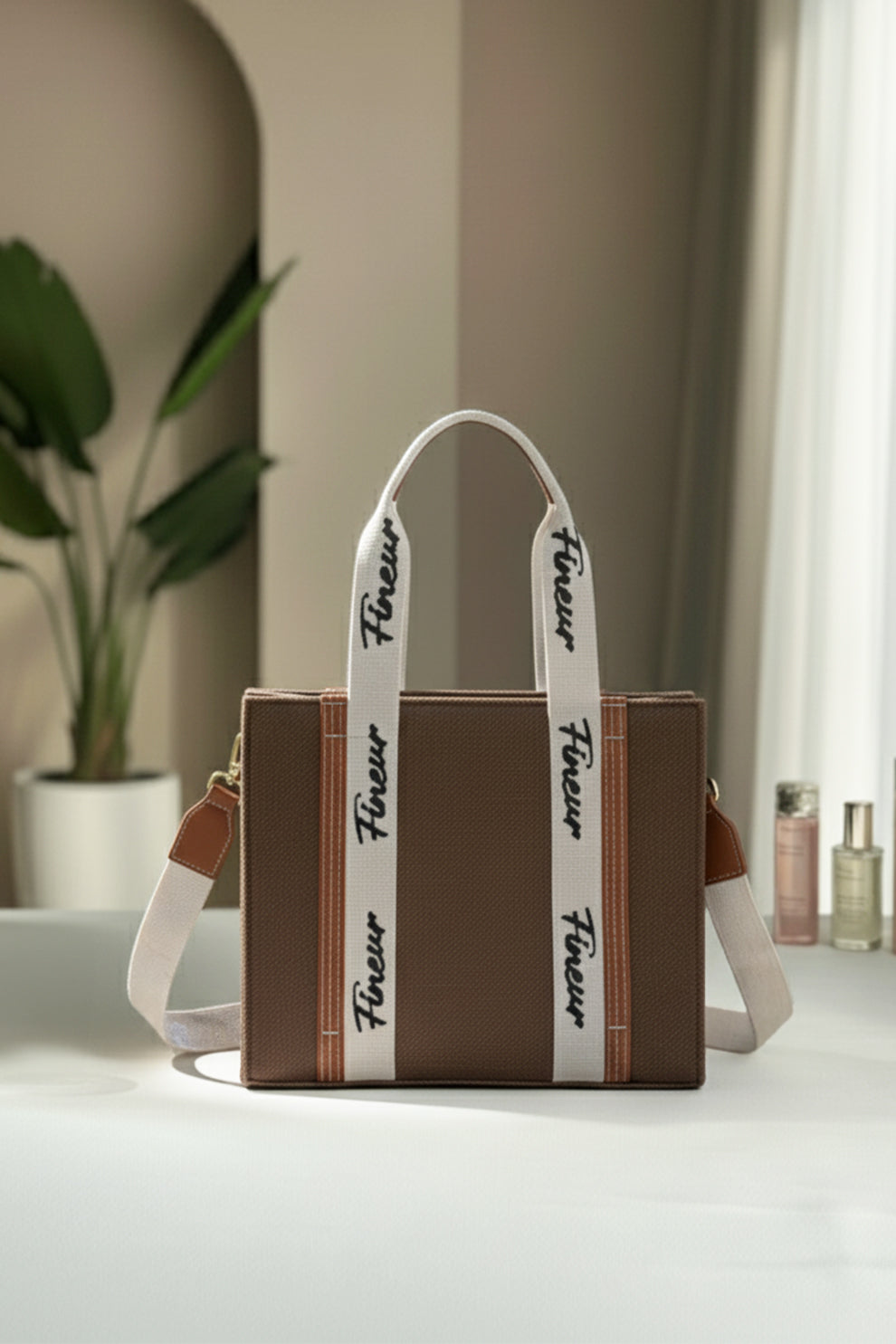 Canvas Modern Muse Tote - Dark Brown