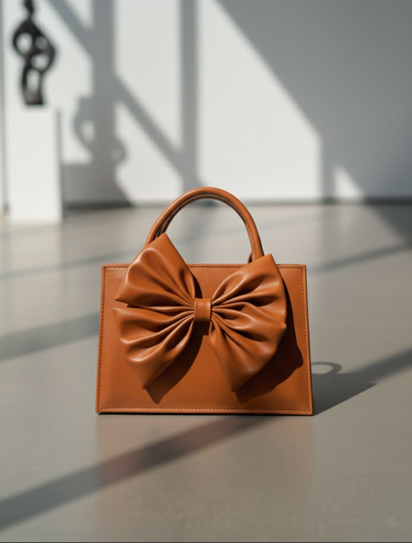 HandBag Gloss Bow - Brown
