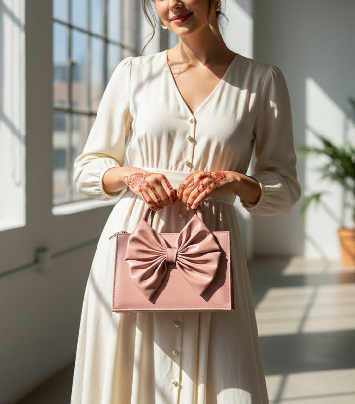 HandBag Gloss Bow - Soft Pink