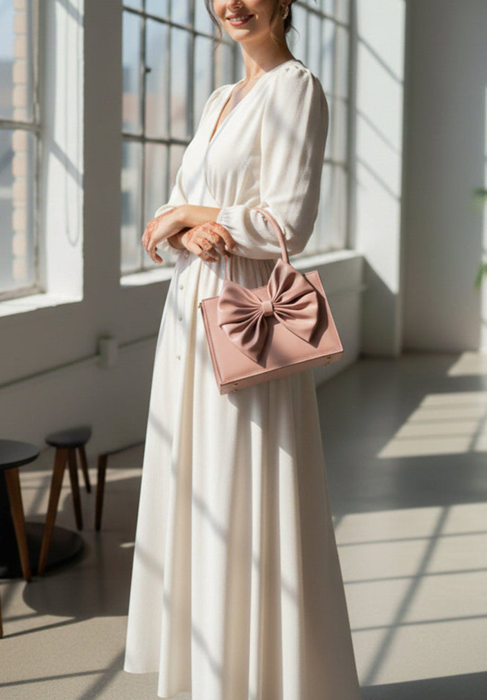 HandBag Gloss Bow - Soft Pink