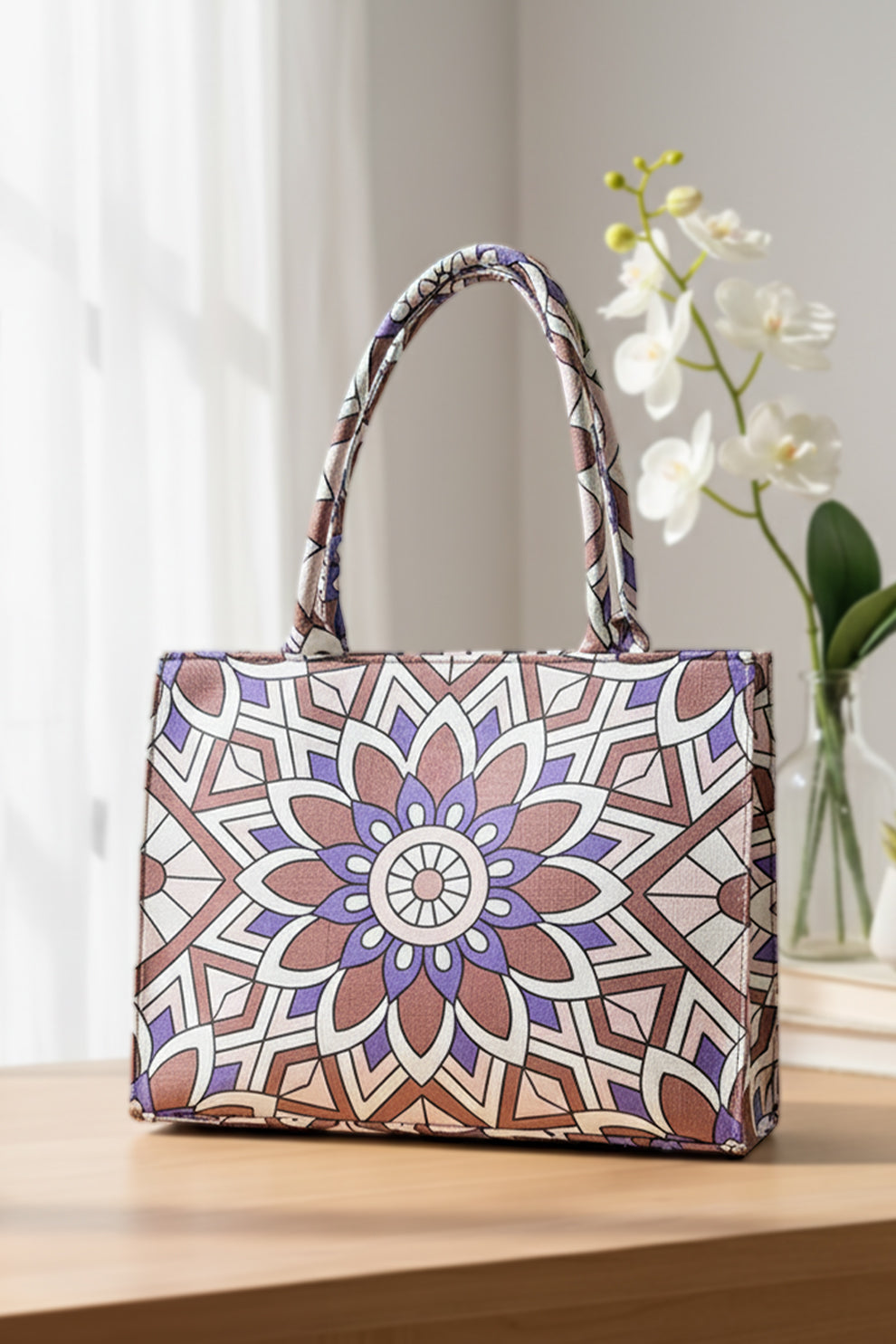 Canvas Tote Lavender Bloom