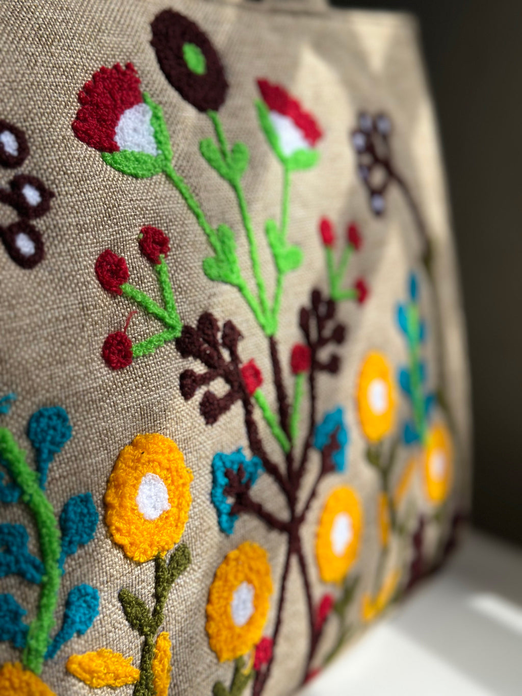 Premium Jute Tote Blush Wood - Beige