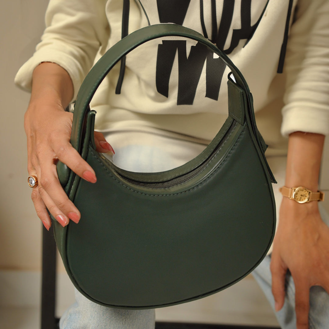 Plain Hobo HandBag - Green