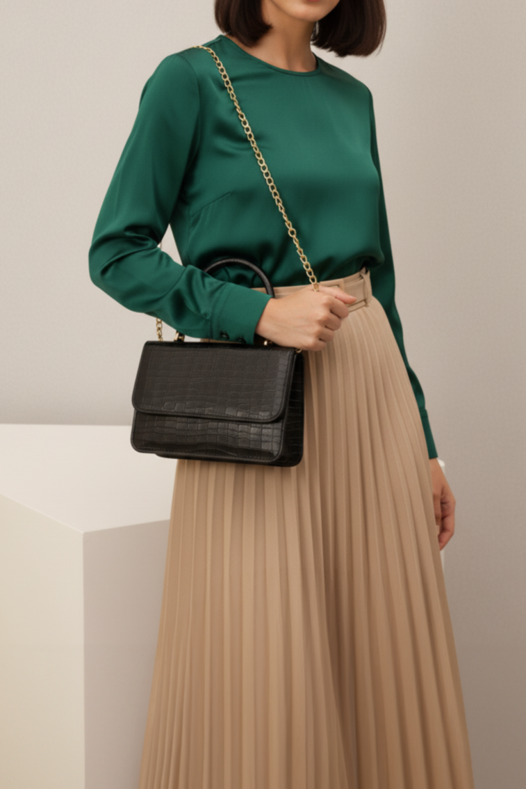 Handbag Croco - Black