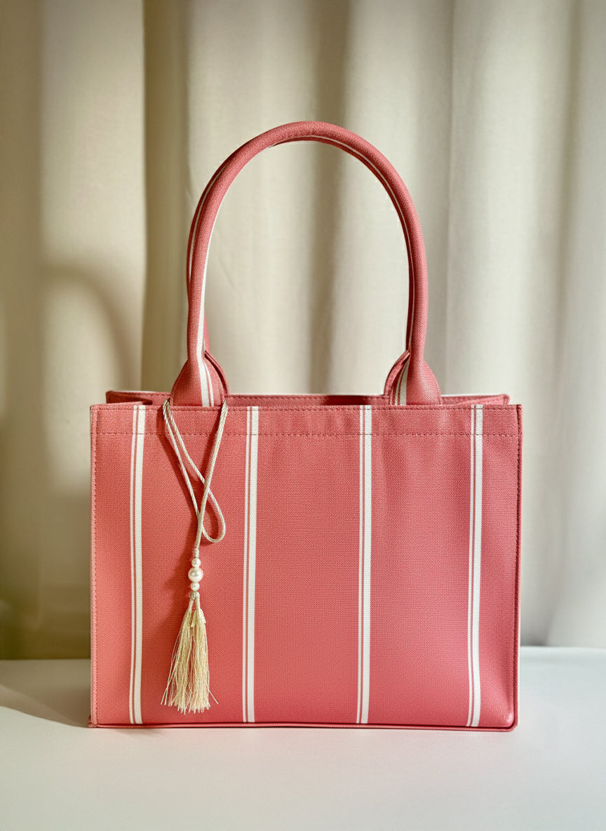 Mini Canvas Tote Breeze pink Striped