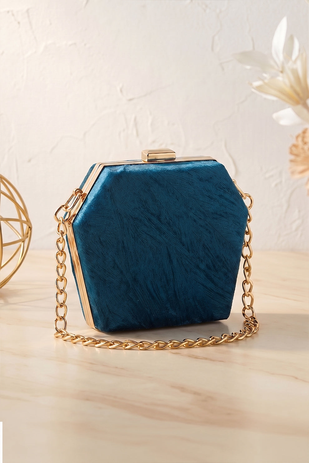 Shoporiya Clutch Diamond - Peacock Blue