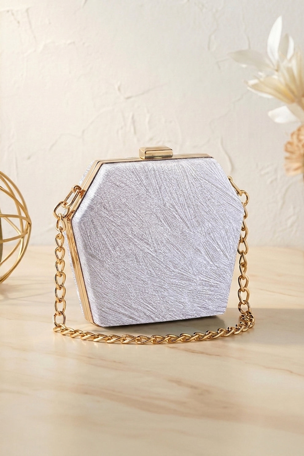 Shoporiya Clutch Diamond - Silver