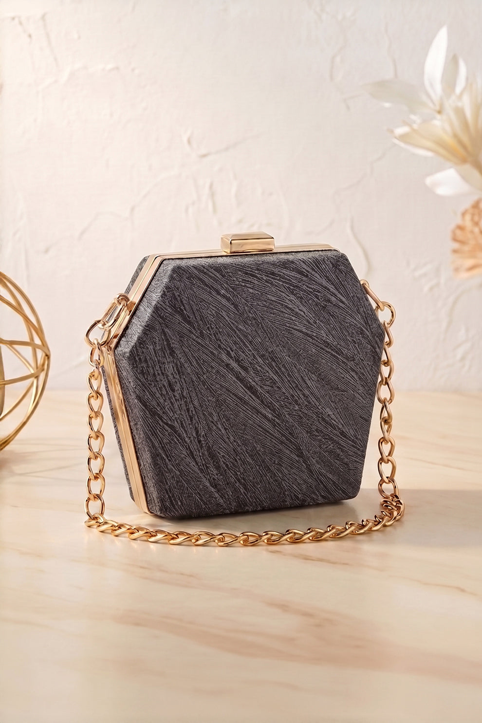 Shoporiya Clutch Diamond - Charcoal Grey