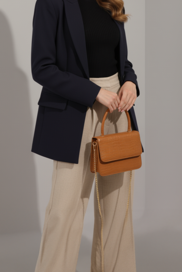 Handbag Croco - Caramel