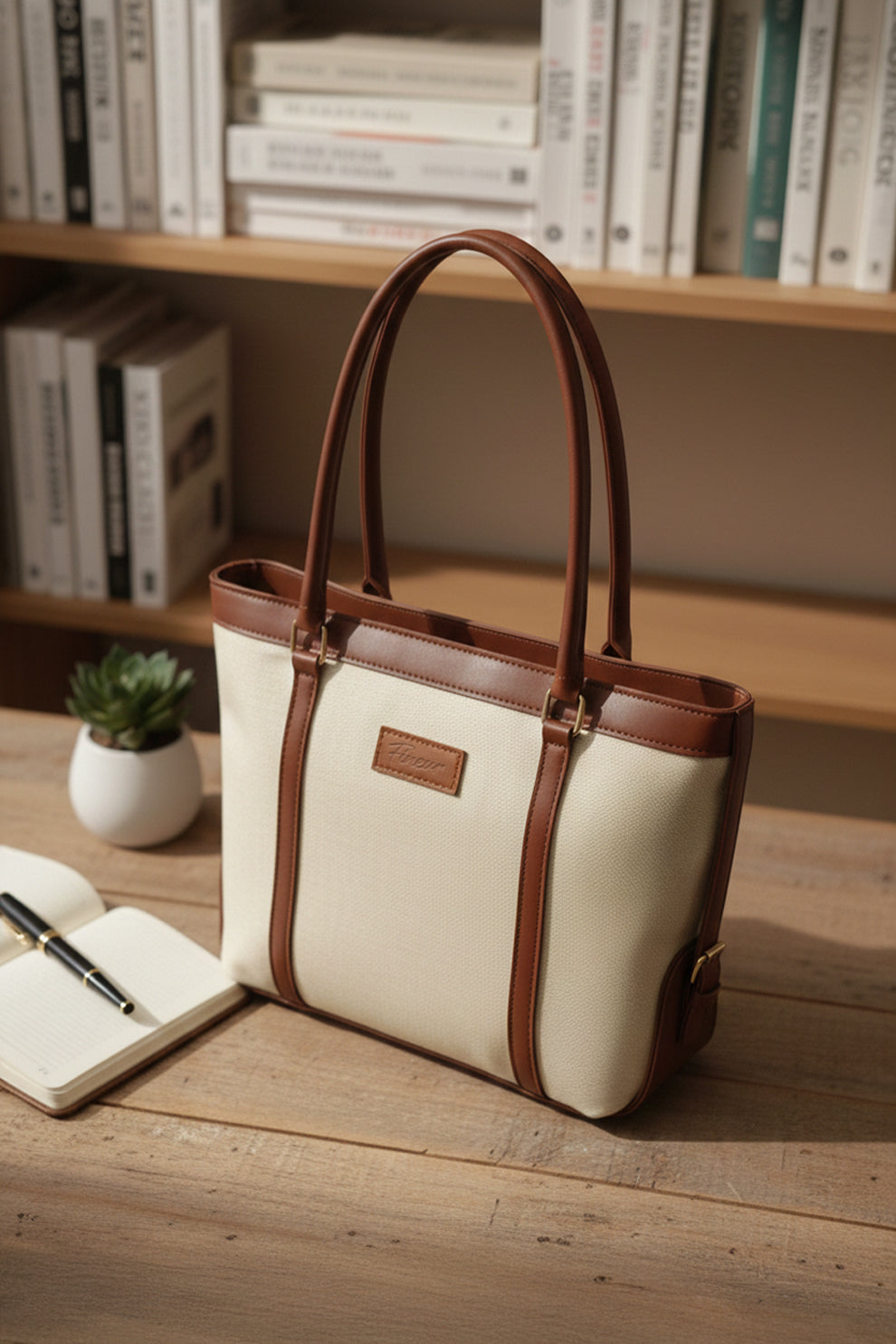 Strap Jute Tote - Brown