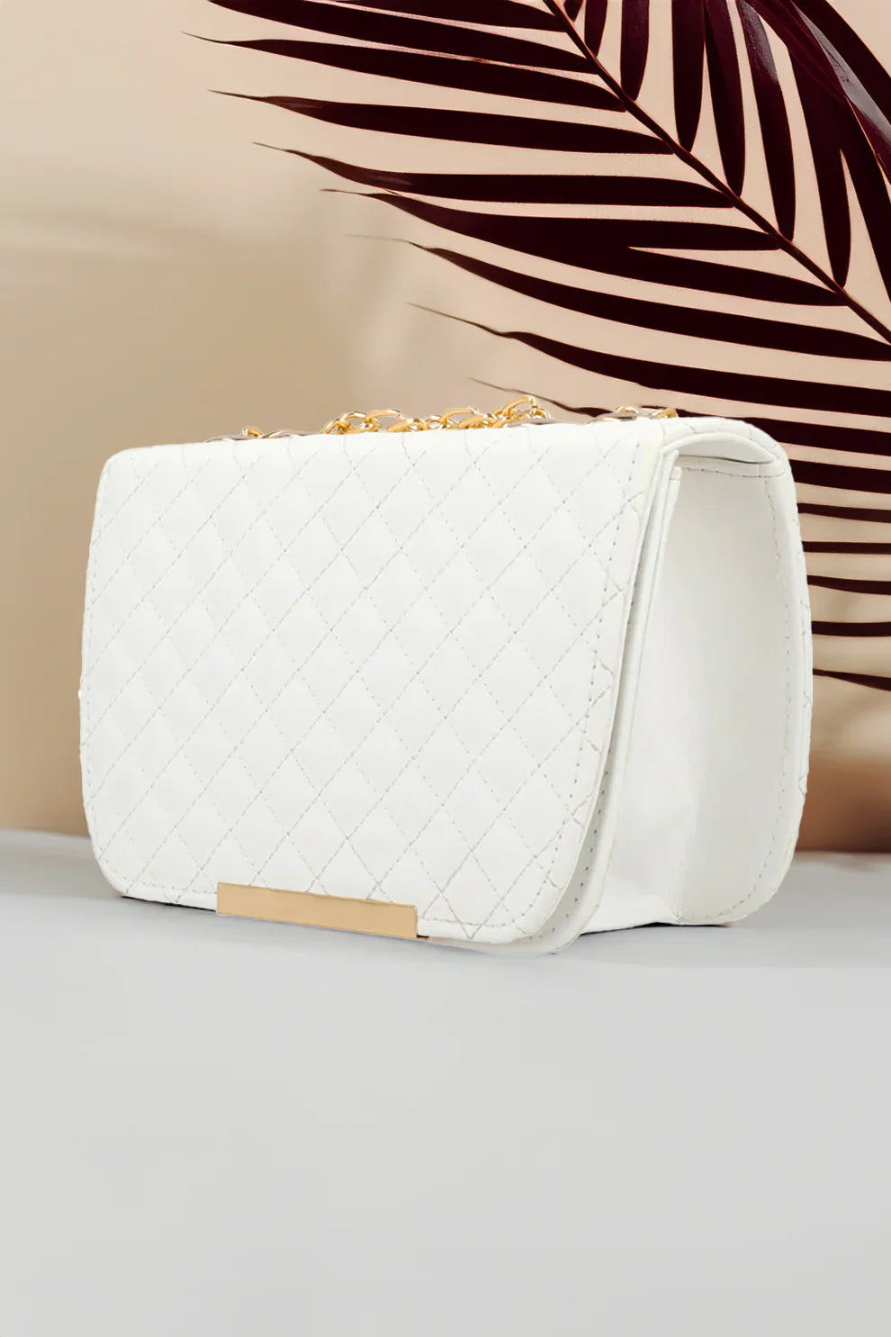 Shoulder Bag Quilted Charm - White