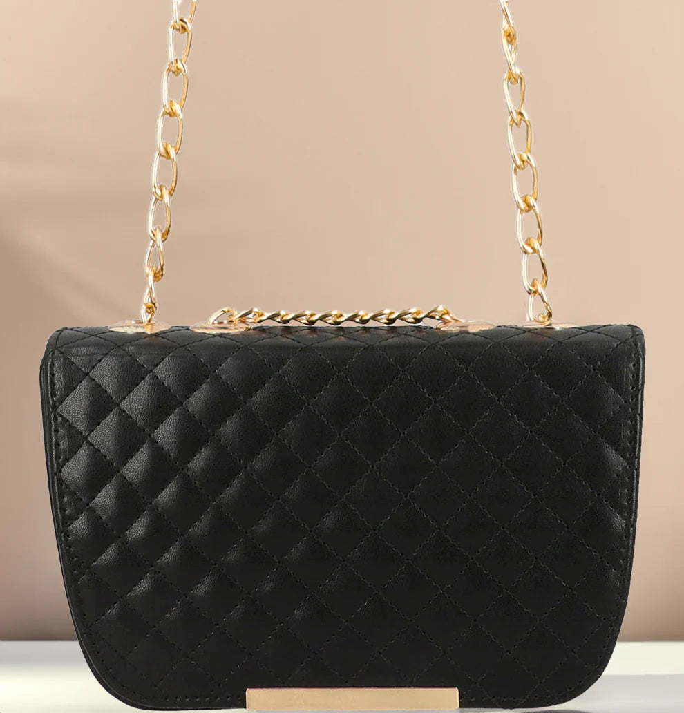 Shoulder Bag Quilted Charm - Black