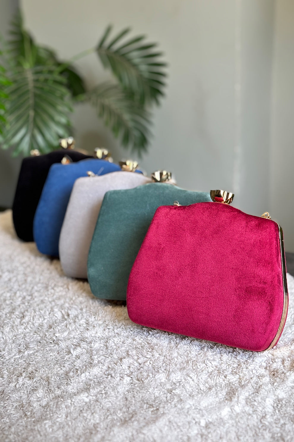 Shoporiya Clutch Velvet Kairo Pearl -  Sea Green