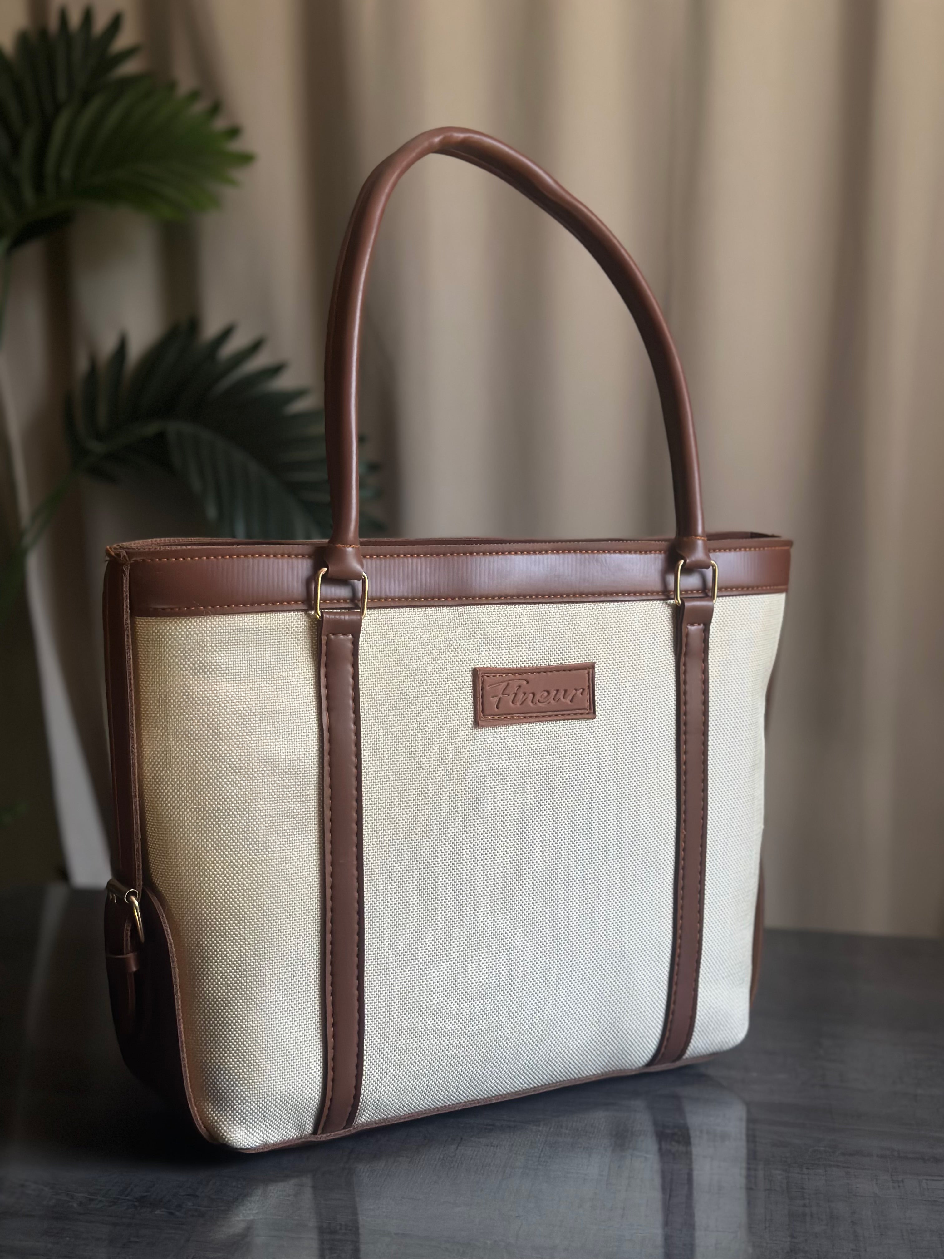 Strap Jute Tote - Brown