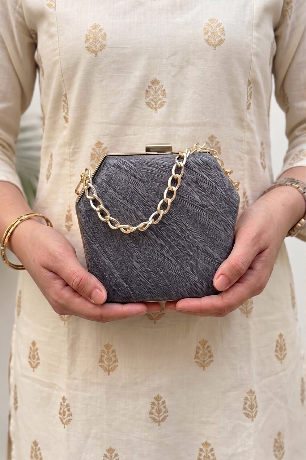 Shoporiya Clutch Diamond - Charcoal Grey