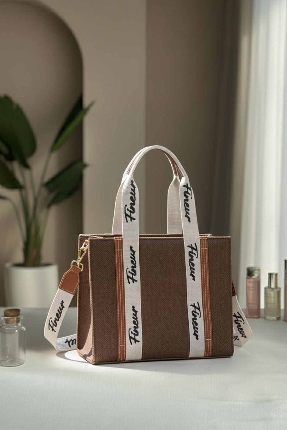 Canvas Modern Muse Tote - Dark Brown