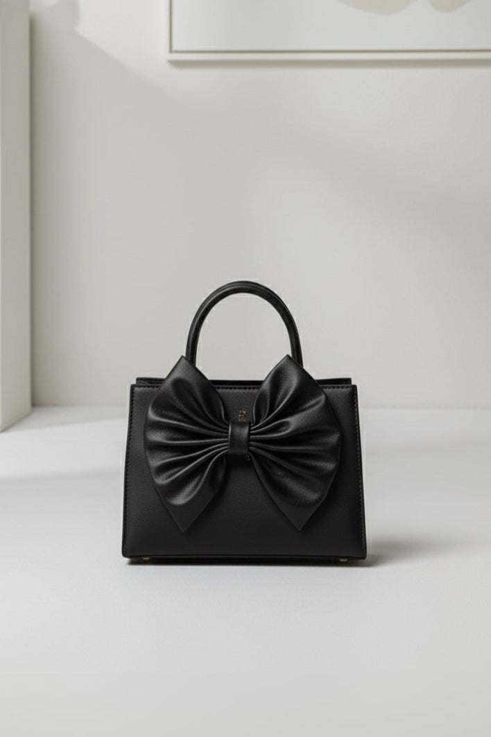 HandBag Gloss Bow - Black