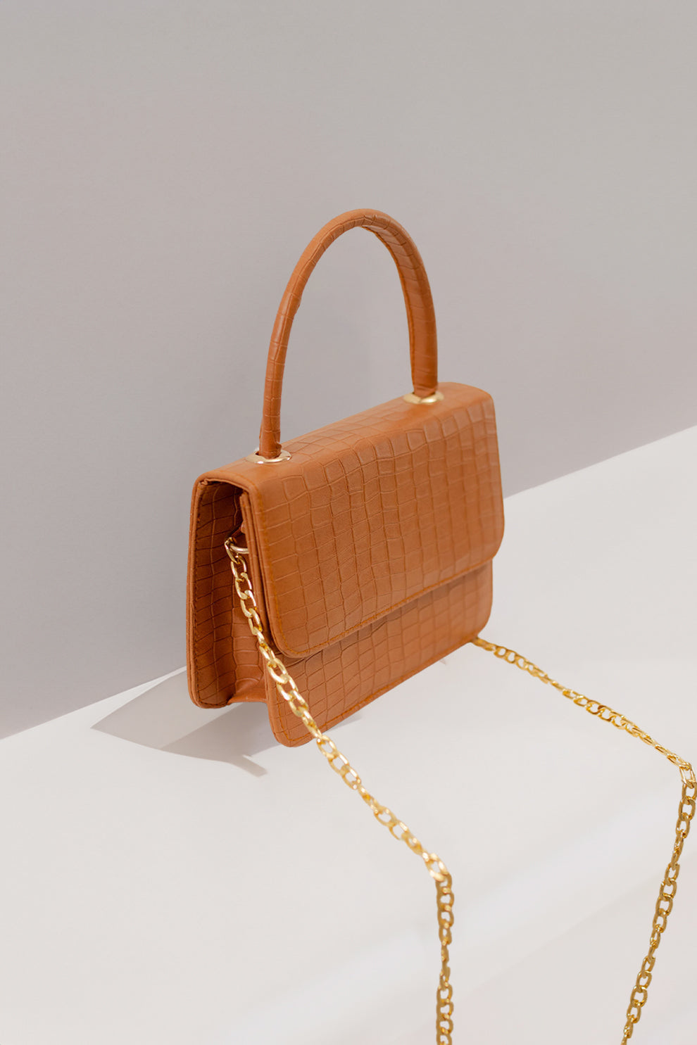 Handbag Croco - Caramel
