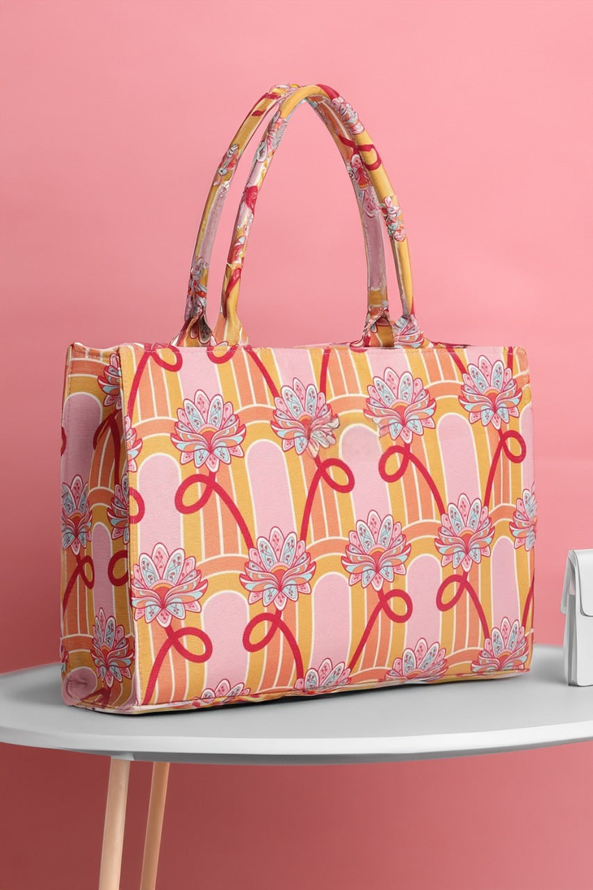 Canvas Tote Pink Ribbon