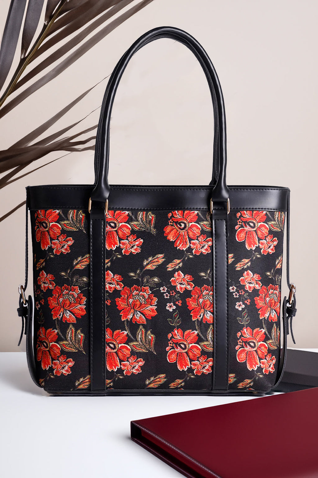 Strap Canvas Tote Midnight Bloom