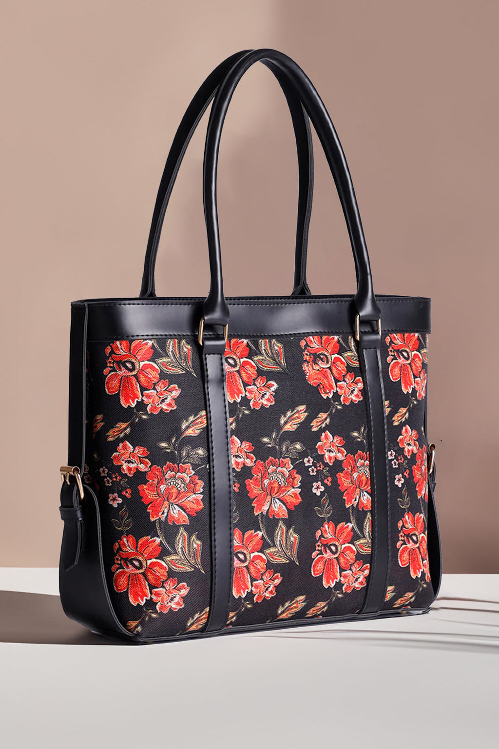 Strap Canvas Tote Midnight Bloom