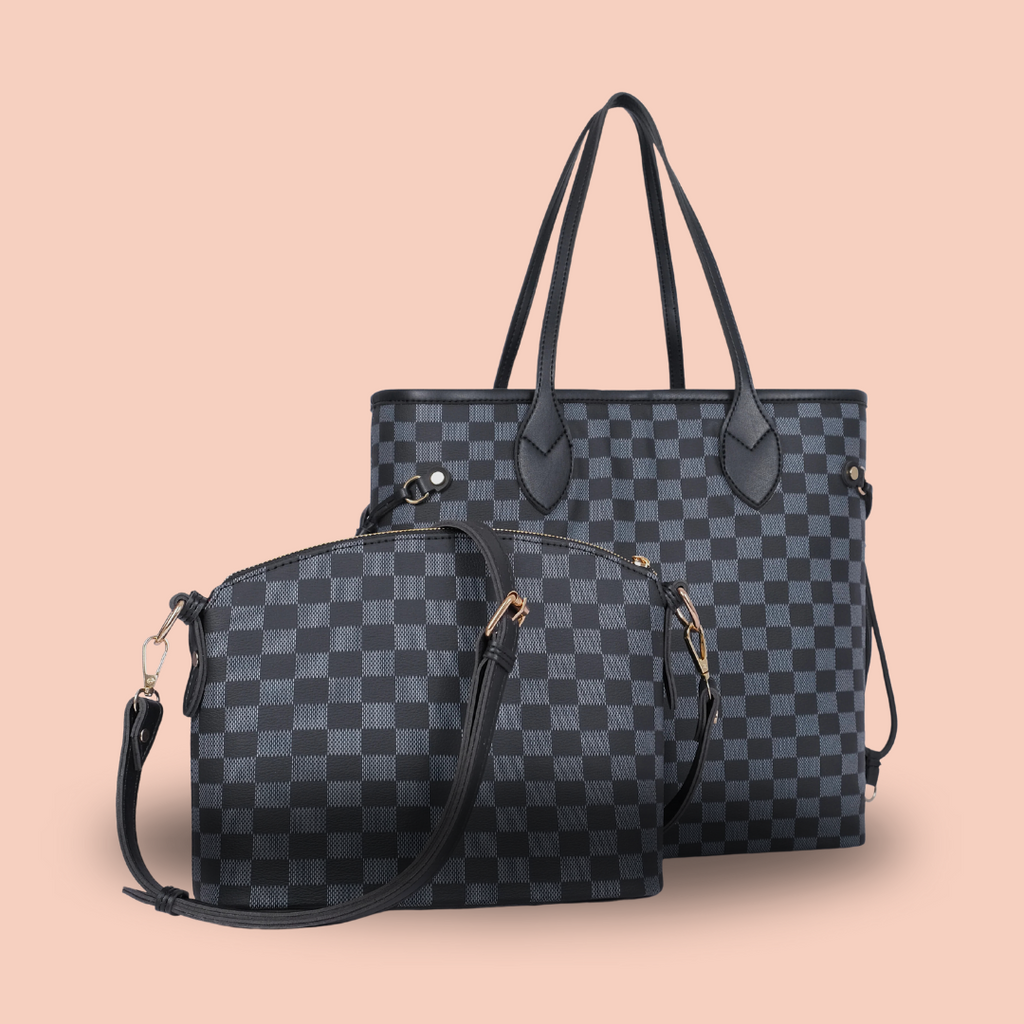 Duo Tote Checkered - Black