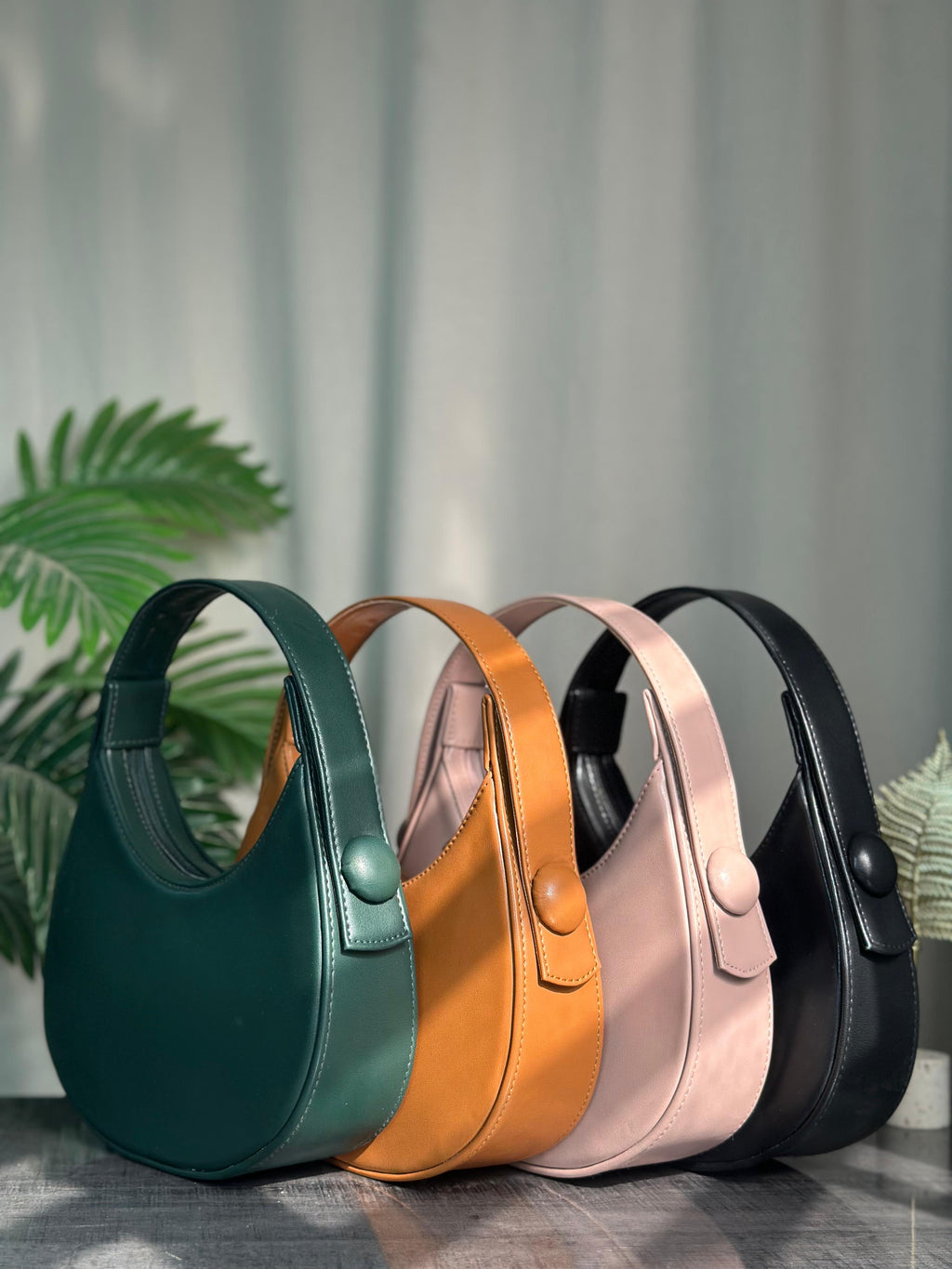 Plain Hobo HandBag - Green