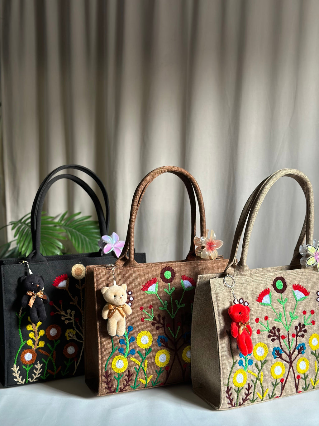 Premium Jute Tote Blush Wood - Beige