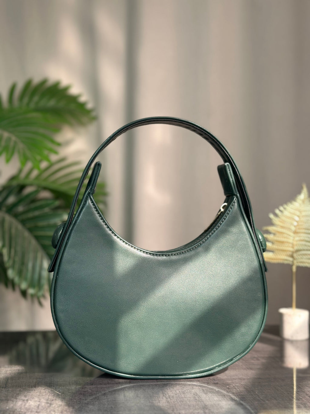 Plain Hobo HandBag - Green