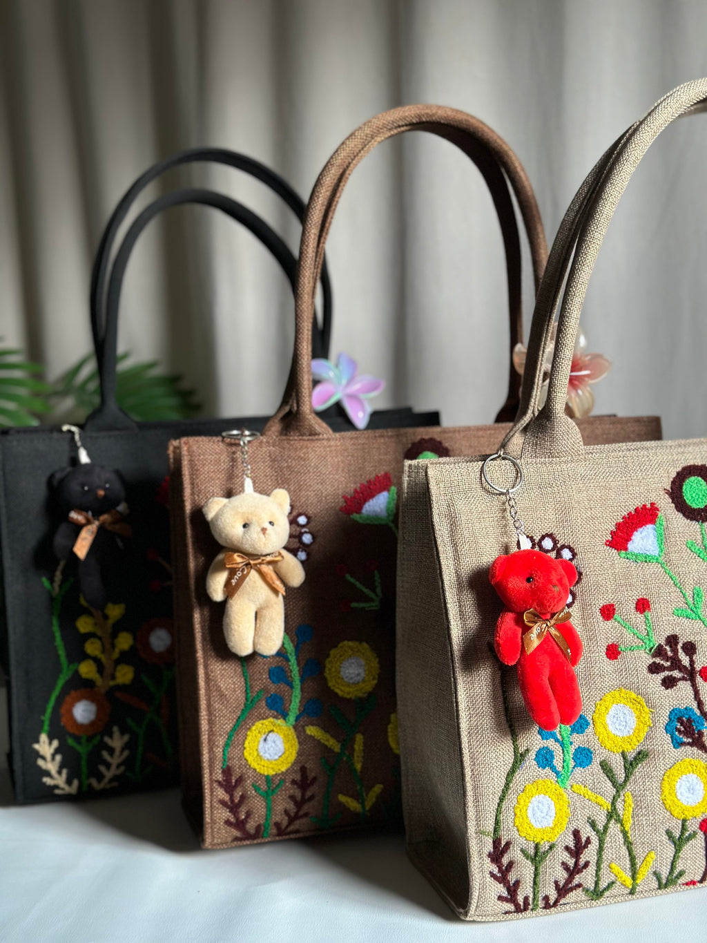 Premium Jute Tote Blush Wood - Black