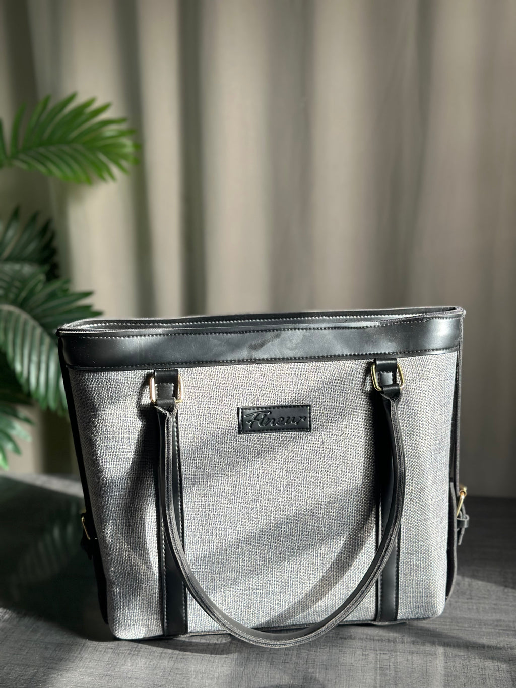 Strap Jute Tote - Black