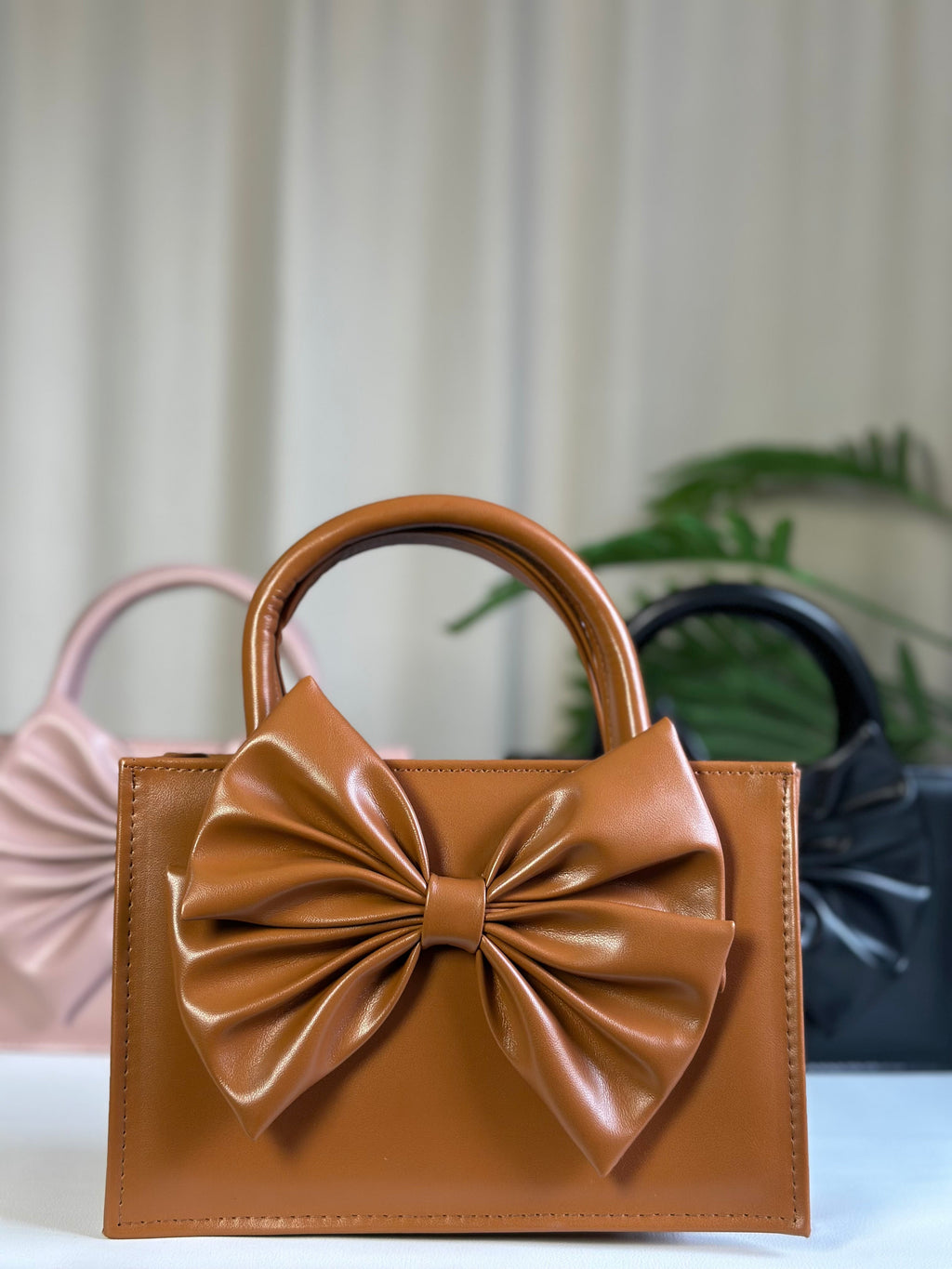 HandBag Gloss Bow - Brown